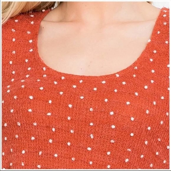 SALE ๐๏ธNEW Rue A'VERE Rust/Orange Gorgeous Light Sweater with Chiffon bottom - Picture 3 of 6